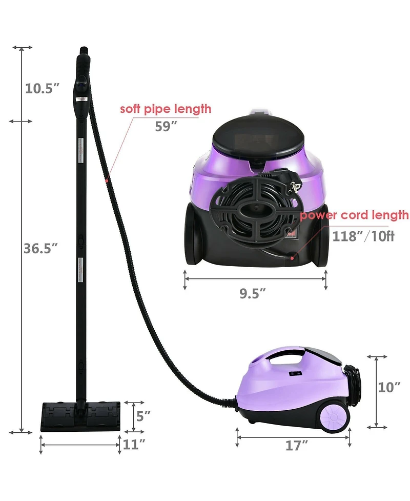 2000W Heavy Duty Multi-purpose Steam Cleaner Mop with Detachable Handheld Unit