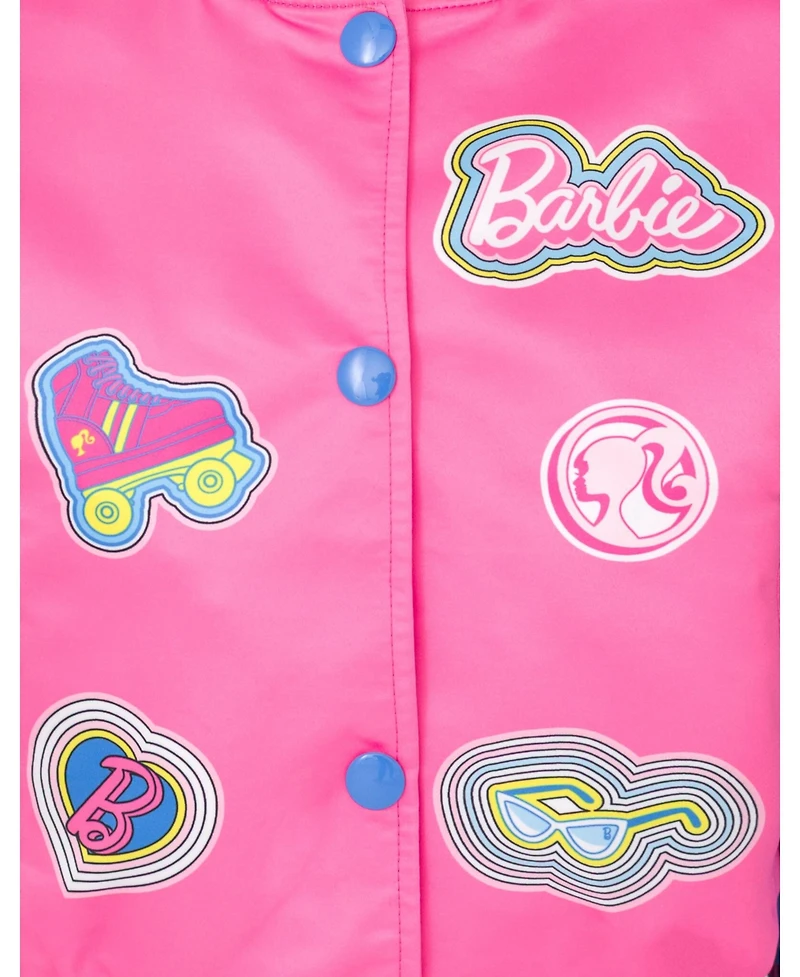 Barbie Little Girls Varsity Bomber Jacket