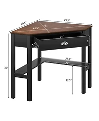 Corner Wooden Piece Laptop Computer Desk