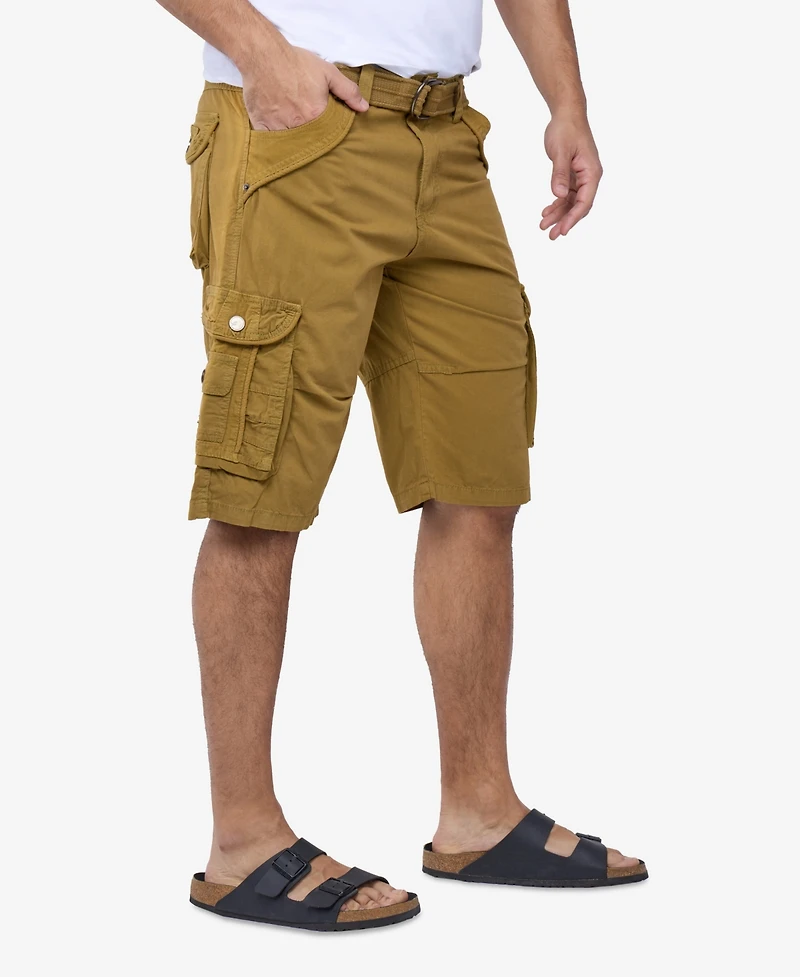 X-Ray Men's Belted Knee Length Cargo Shorts
