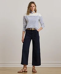 Lauren Ralph Lauren Womens Stretch Chino Wide Leg Cropped Pants 0p 22w