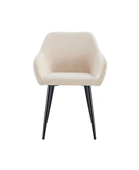 Streamdale Modern Accent Club Chairs, Set of 2, Beige Teddy Fabric