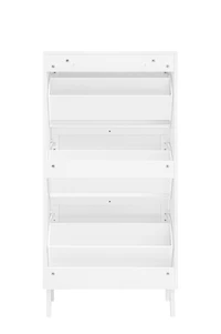 Streamdale FurnitureRattan 3 Door Shoe Rack, Freestanding Modern Shoe Storage Cabinet, for Entryway