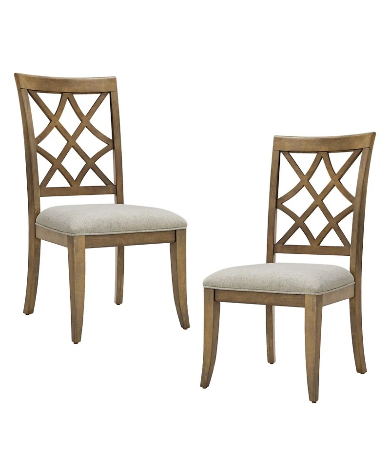 Streamdale Furniture Mid-Century Modern Upholstered Dining Chairs (Set of 2), Oak