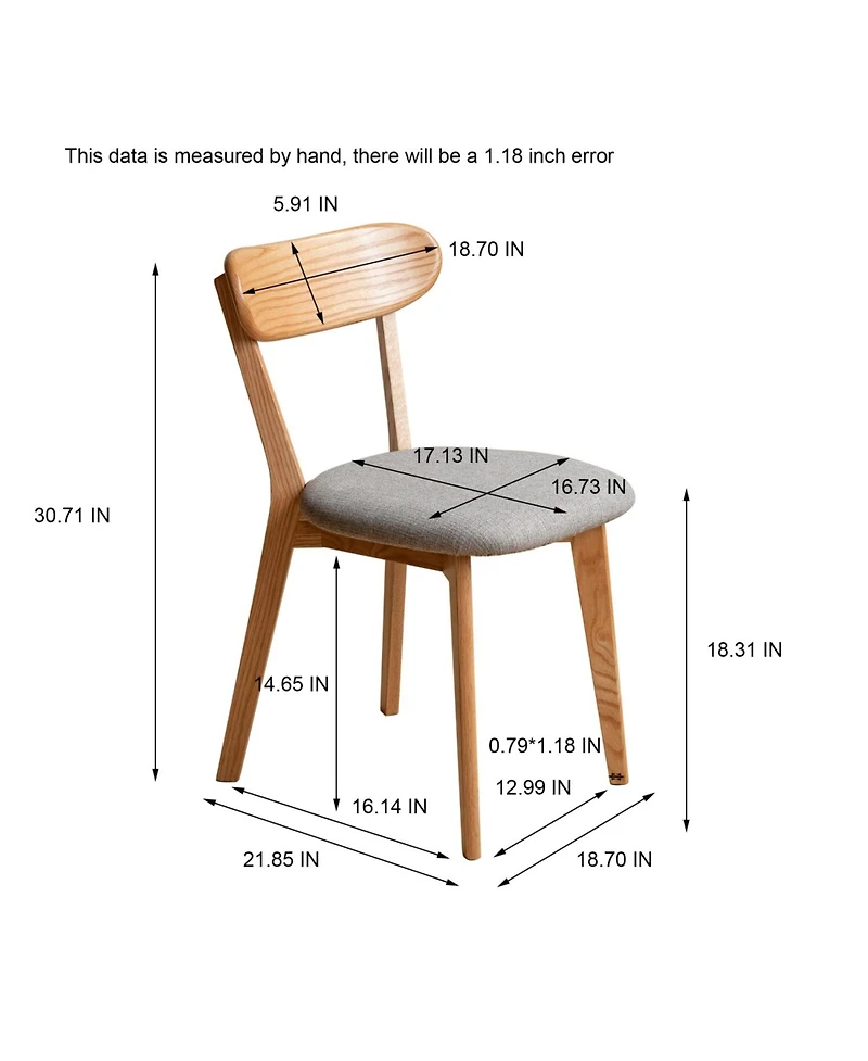 Streamdale Furniture Oak Dining Chair, Set of 2 (North American, Natural Wood