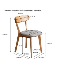 Streamdale Furniture Oak Dining Chair, Set of 2 (North American, Natural Wood