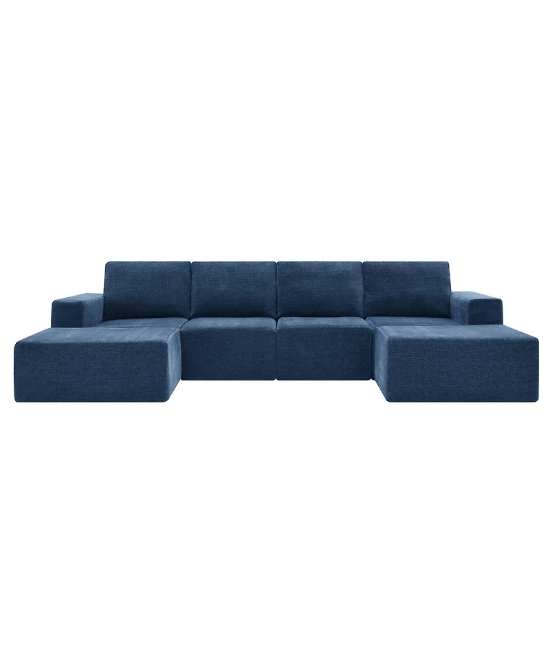 Streamdale Furniture Modular Sectional Sofa with Ottomans: Cloud Chenille Comfort, No Assembly