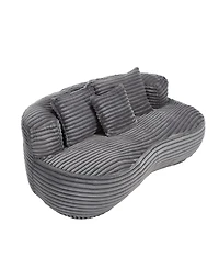 Streamdale Plush Bean Bag Sofa Cozy Lounger for Adults & Kids (Dark Gray)