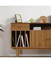 Streamdale Modern 3D Edge Turntable Cabinet Stylish Storage Solution for Music Enthusiasts