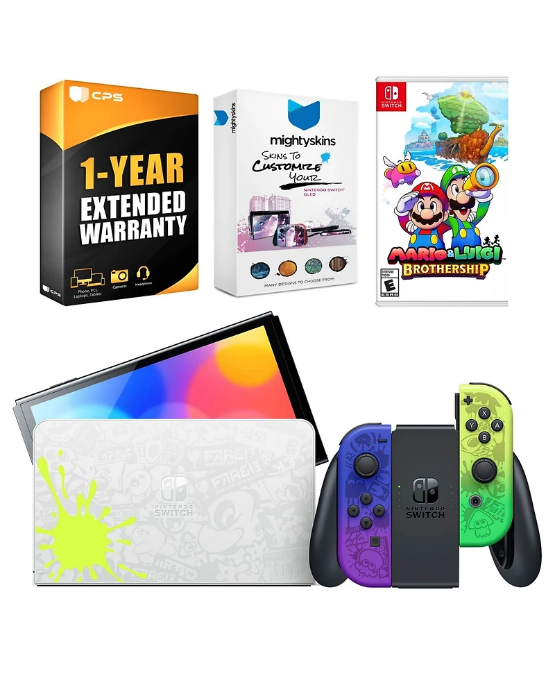 Nintendo Switch Oled Console Splatoon 3 Special Edition with Mario & Luigi: Brothership