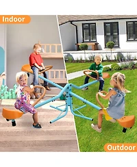 Outdoor Kids Spinning Seesaw Sit and Spin Teeter Totter， Outdoor Playground Equipment Swivel Teeter Totter for Backyard