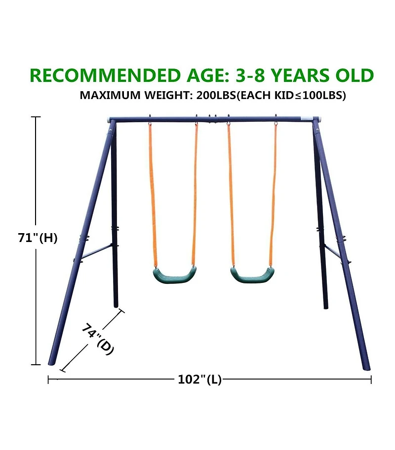 Two Station Swing Set for Children