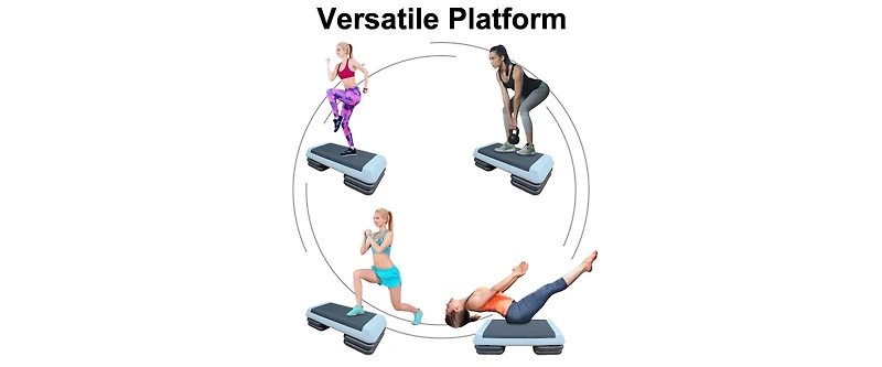 Aerobics Step Platform Height-Adjustable Fitness Equipment Stepper