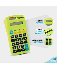 Calculator Pink, Basic Small Solar and Battery Operated, Large Display Four Function, Auto Powered Handheld School Kids, 1 Pk –