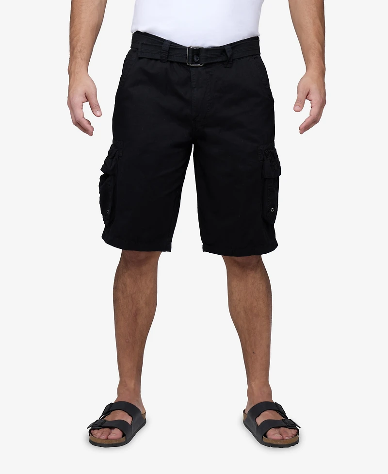 Men's Belted Double Pocket Cargo Shorts