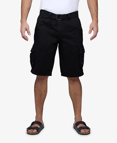 Men's Belted Double Pocket Cargo Shorts