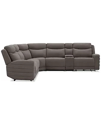 Kristyan -Pc. Fabric Sectional with 2 Power Recliners and Console