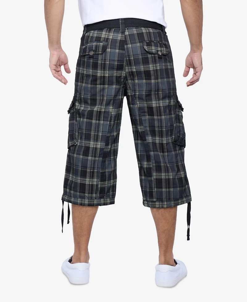 X-Ray Men's Belted 18" Inseam Below Knee Long Cargo Shorts