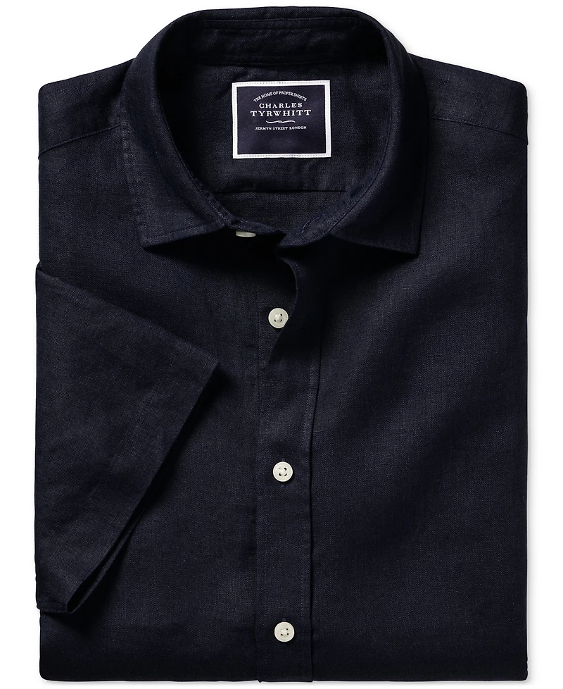 Charles Tyrwhitt Men's Slim-Fit Button-Down Linen Shirt
