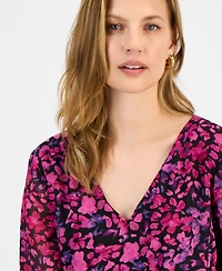 Kasper Women's Floral-Print Tiered Fit & Flare Dress