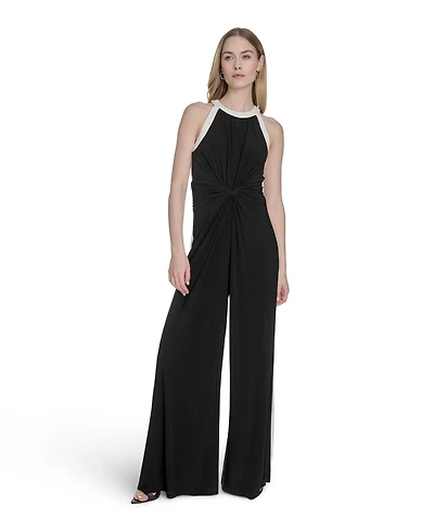 Vince Camuto Women's Halter Twist-Front Wide-Leg Jumpsuit