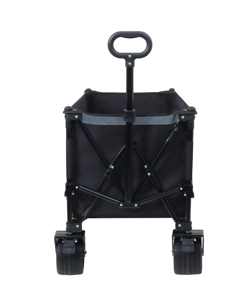 Foldable Garden Cart - 480lbs, Heavy-Duty Wheels, Black