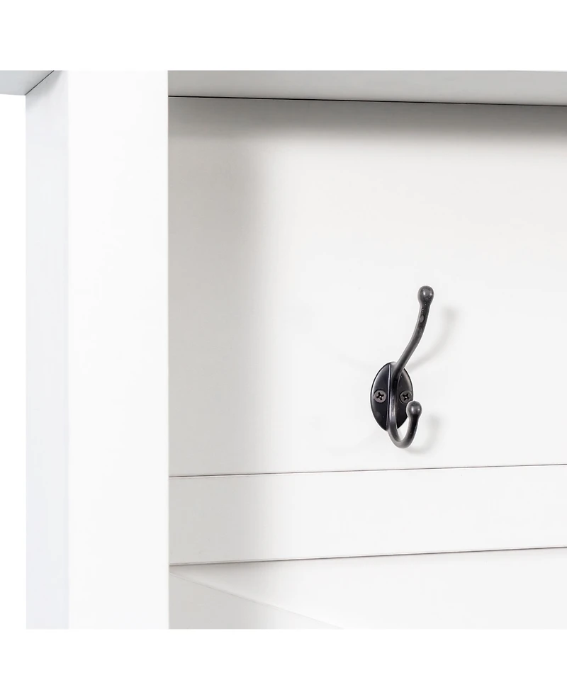 Farmhouse Hall Tree: Bench, Shelves, Hooks, & Shoe Storage