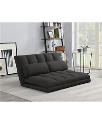 Convertible Futon Loveseat with Sleeper Function and Toss Pillows