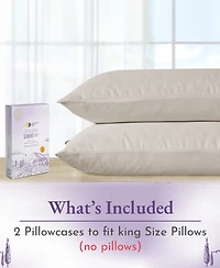 California Design Den Luxury 1000 Thread Count 100% Cotton King Pillow Cases Set of 2 - Smooth Sateen, Crisp Hotel