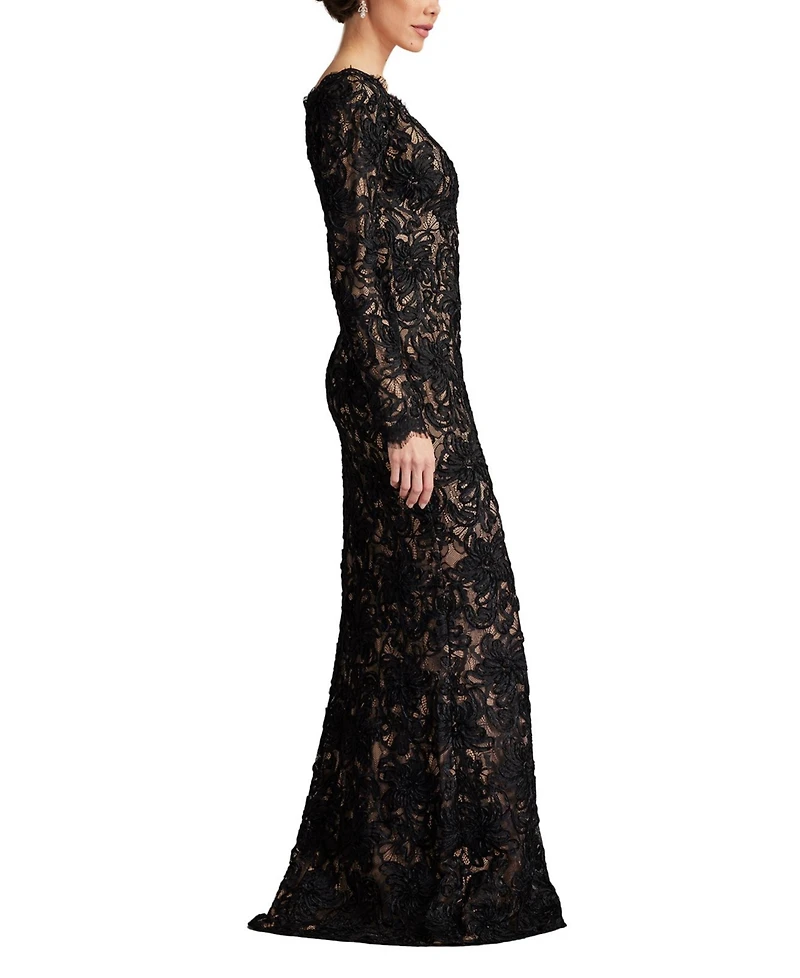 Tadashi Shoji Women's Beloit Ribbon Embroidered Gown