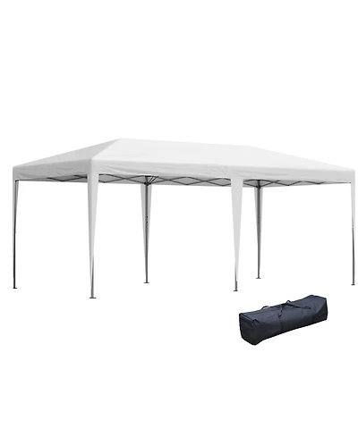Outsunny 10' x 20' Pop Up Canopy Tent, Outdoor Gazebo & Carry Bag,