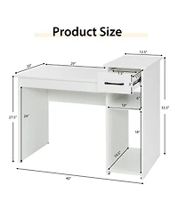 Compact Computer Desk with Drawer and Cpu Stand
