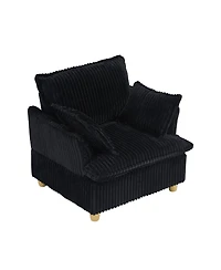 Streamdale Corduroy Sofa with Ottoman & Pillows