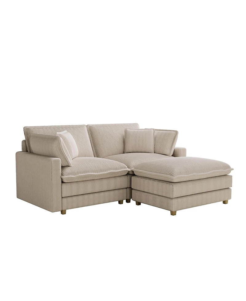 Streamdale Beige Modular Sectional Sofa with Pillows for Living Room and Bedroom