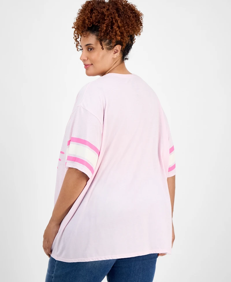 Grayson Threads, The Label Trendy Plus Varsity Hello Kitty T-Shirt