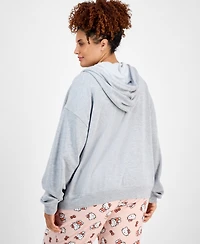 Love Tribe Trendy Plus Size Hello Kitty Bow Graphic Zip-Up Hoodie