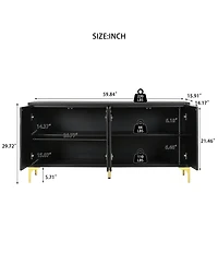 Modern Black Sideboard Buffet Cabinet - 60"