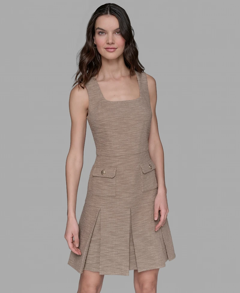 Karl Lagerfeld Paris Women's Knit Tweed Shift Dress