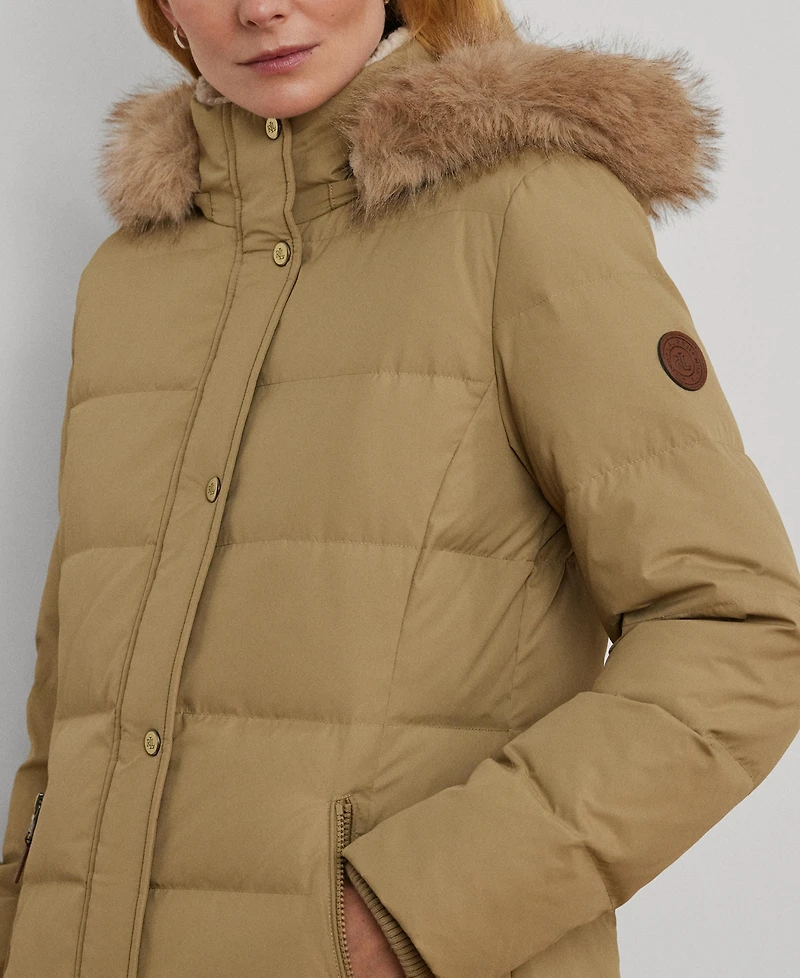 Lauren Ralph Lauren Petite Faux-Fur-Trim Hooded Puffer Coat