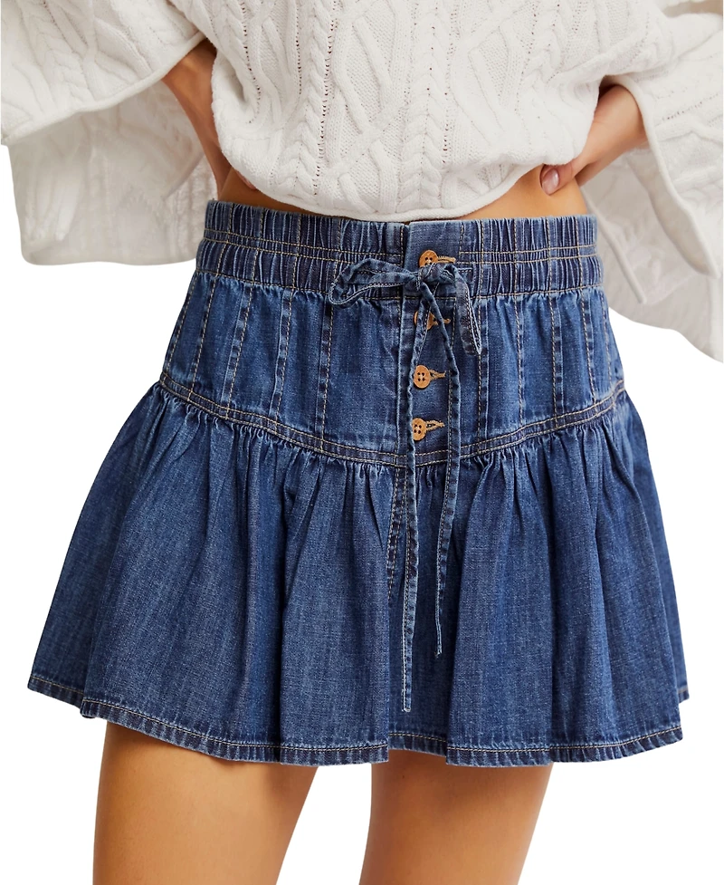 Free People Women's Roselle Denim Mini Skirt