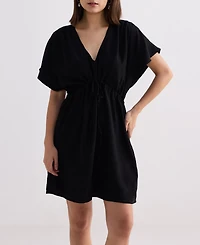 Reistor Women's Short gathered Dress Black