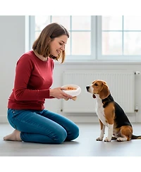 P.t. Supply Co. Elevated Bubble Shaped Stoneware Pet Bowl, Raised Ceramic Food & Water Dish for Dogs and Cats