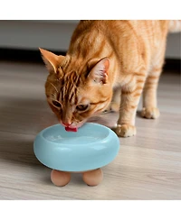 P.t. Supply Co. Elevated Bubble Shaped Stoneware Pet Bowl, Raised Ceramic Food & Water Dish for Dogs and Cats