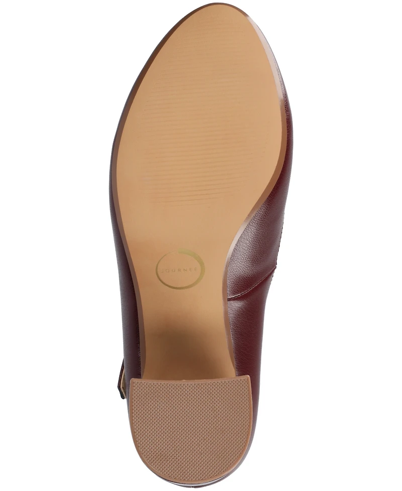 Journee Collection Women's Talani T-strap Almond Toe Dress Pumps