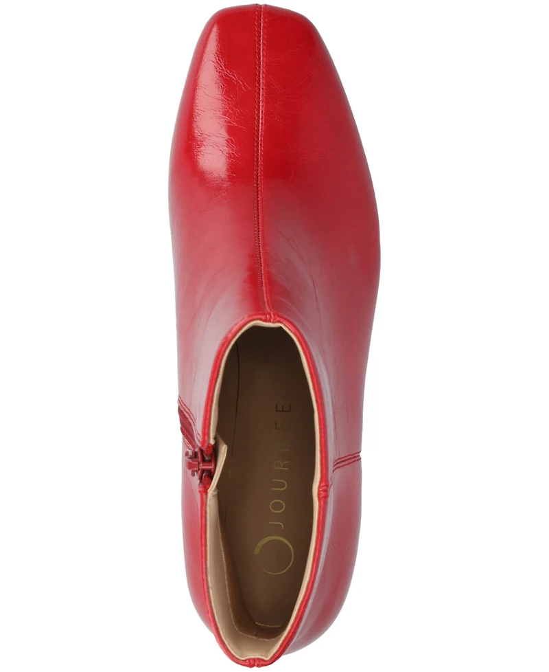 Journee Collection Women's Kelssa Square Toe Kitten Heel Dress Booties