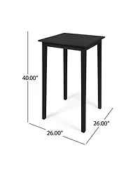 Outdoor Minimalist Acacia Wood Square Bar Table - Dark Gray