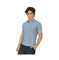Campus Sutra Men's Powder Blue Seamless Solid Polo T-Shirt