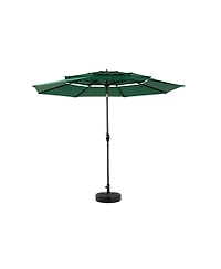 9ft 3-Tier Auto-Tilt Patio Umbrella - Dark Green (Base Not Incl.)