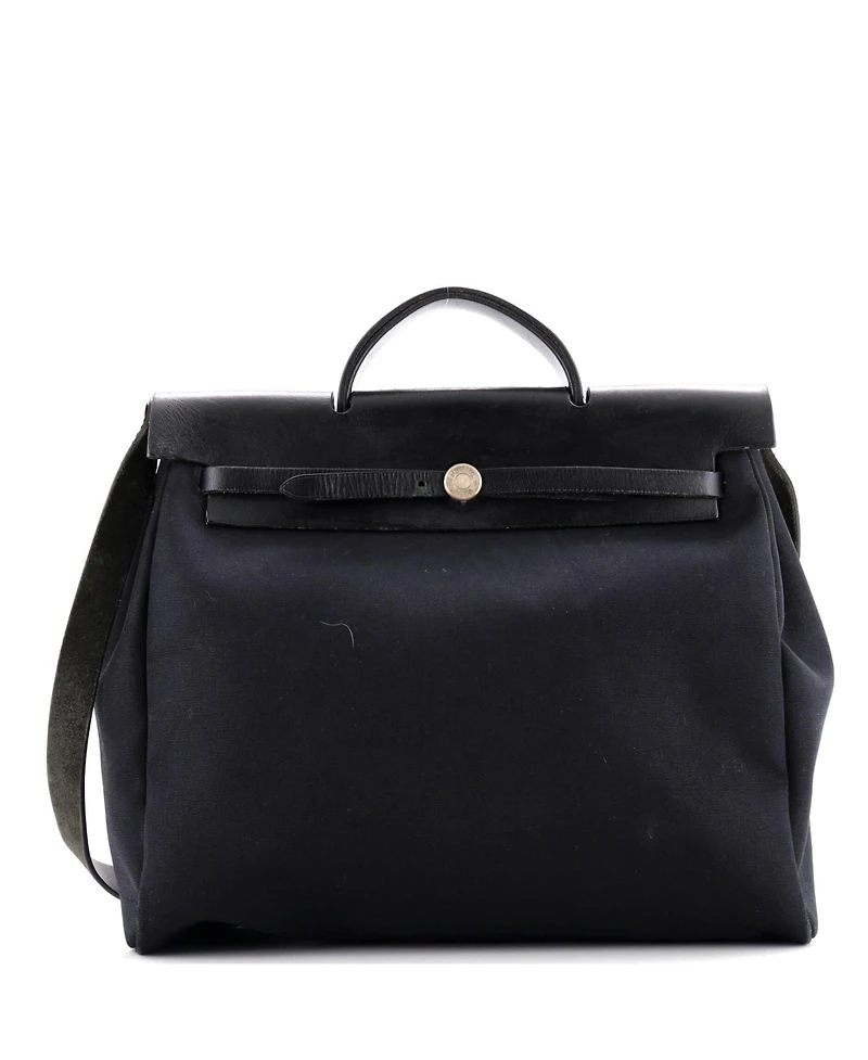 Pre-Owned Hermes 39 Herbag Zip Leather and Toile