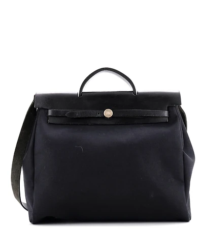 Pre-Owned Hermes 39 Herbag Zip Leather and Toile